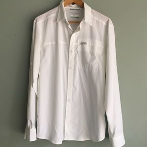 Columbia Omni Shade shirt men’s white small button